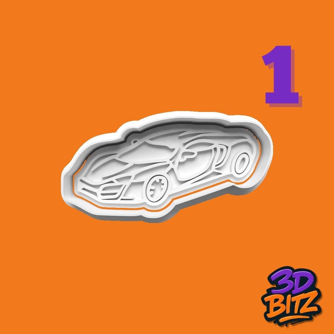Sports Car Cookie Cookie Cutter & Embosser Set