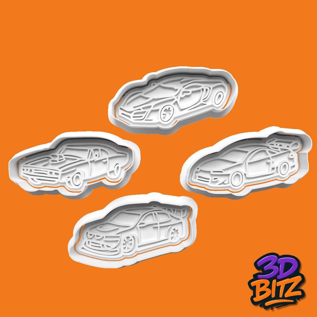 Sports Car Cookie Cookie Cutter & Embosser Set