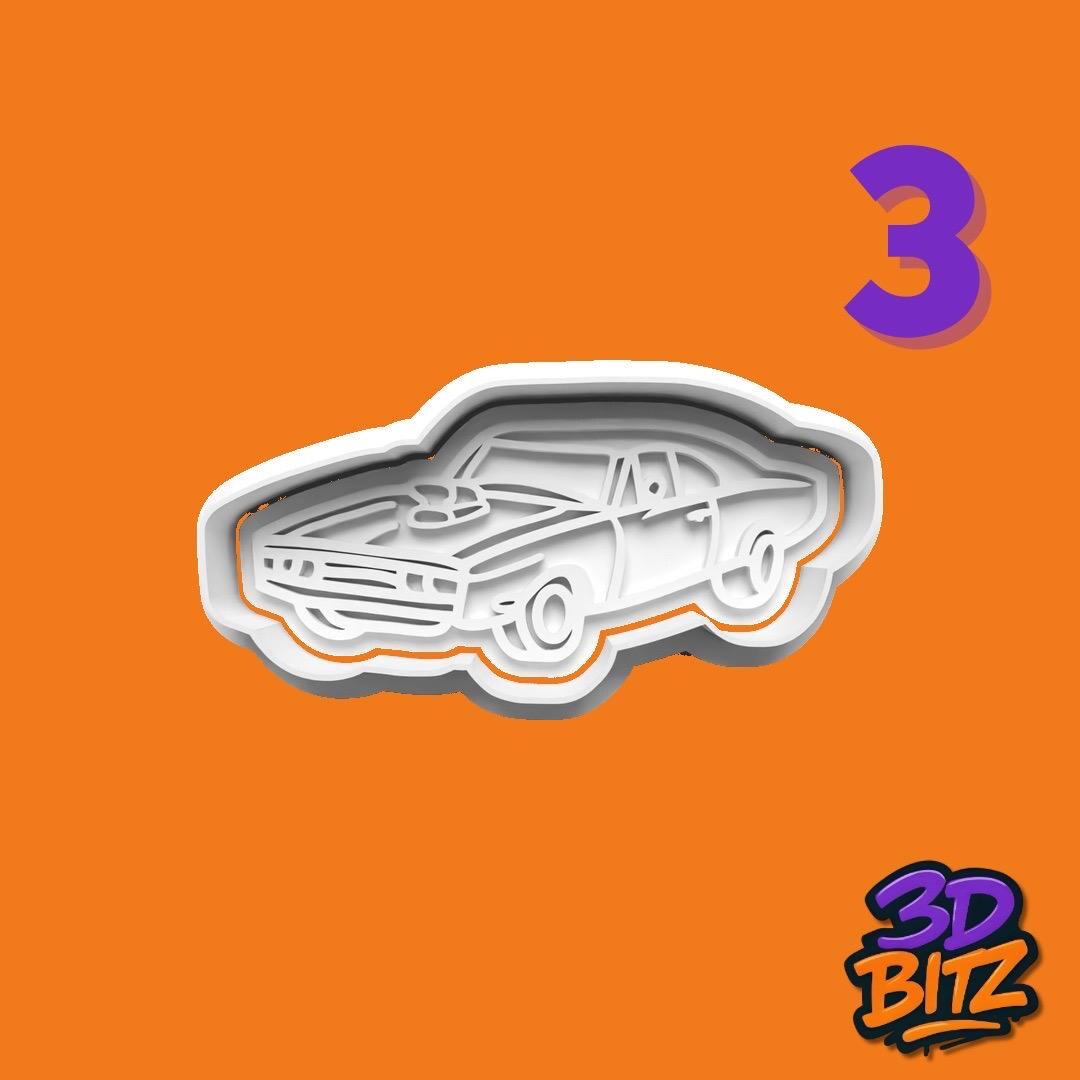 Sports Car Cookie Cookie Cutter & Embosser Set