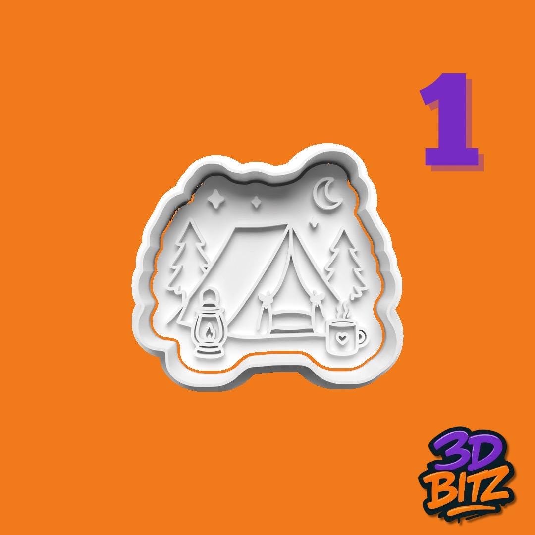 Camping Cookie Cookie Cutter & Embosser Set