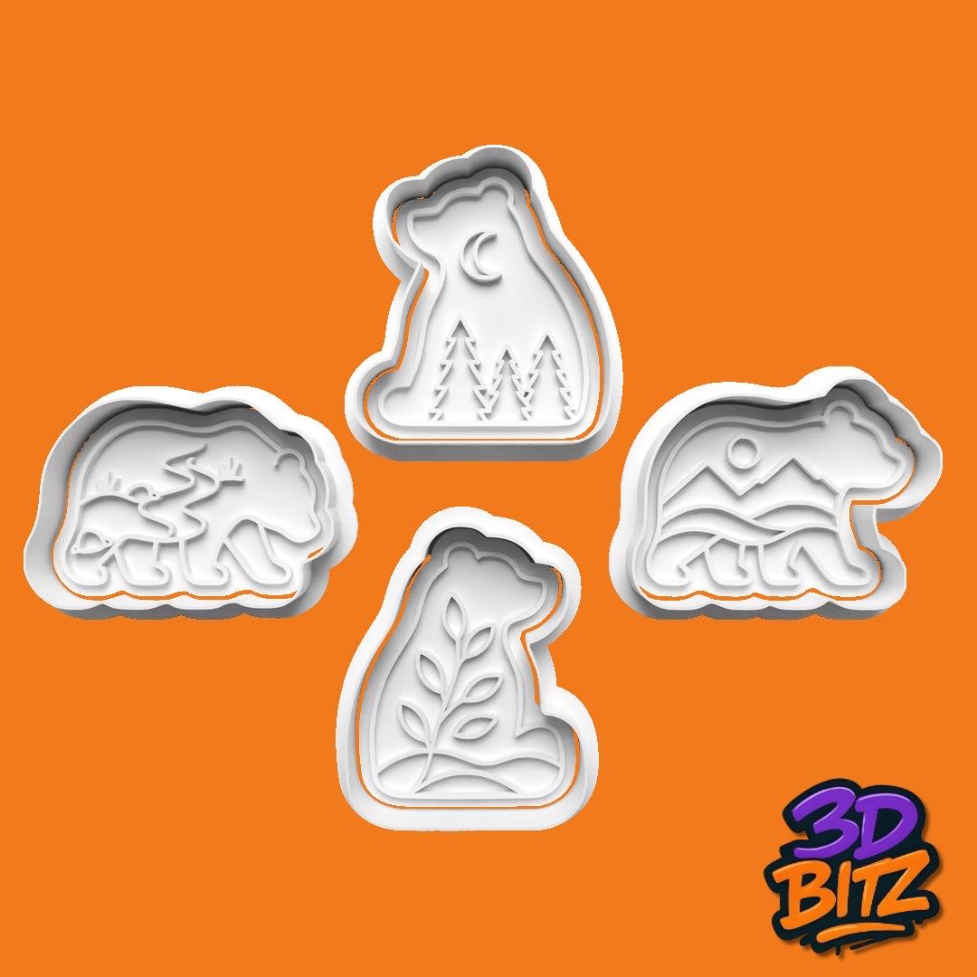 Nature Spirit Bear Cookie Cookie Cutter & Embosser Set