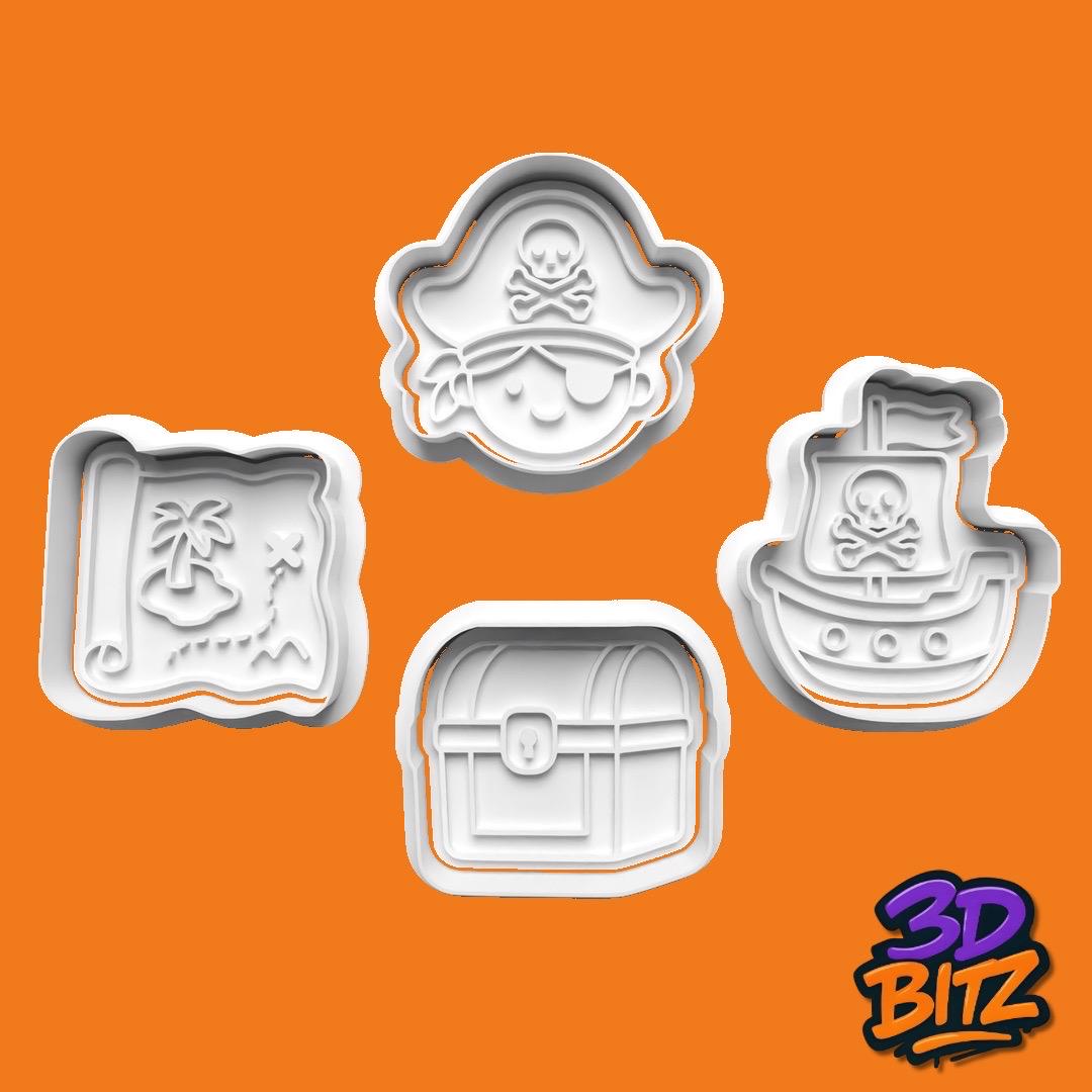 Pirate Cookie Cookie Cutter & Embosser Set