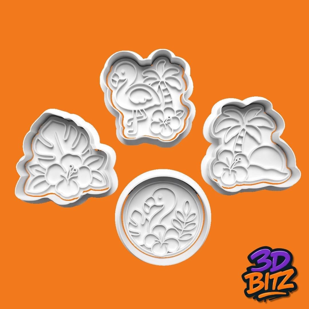 Tropical Flamingo Cookie Cookie Cutter & Embosser Set