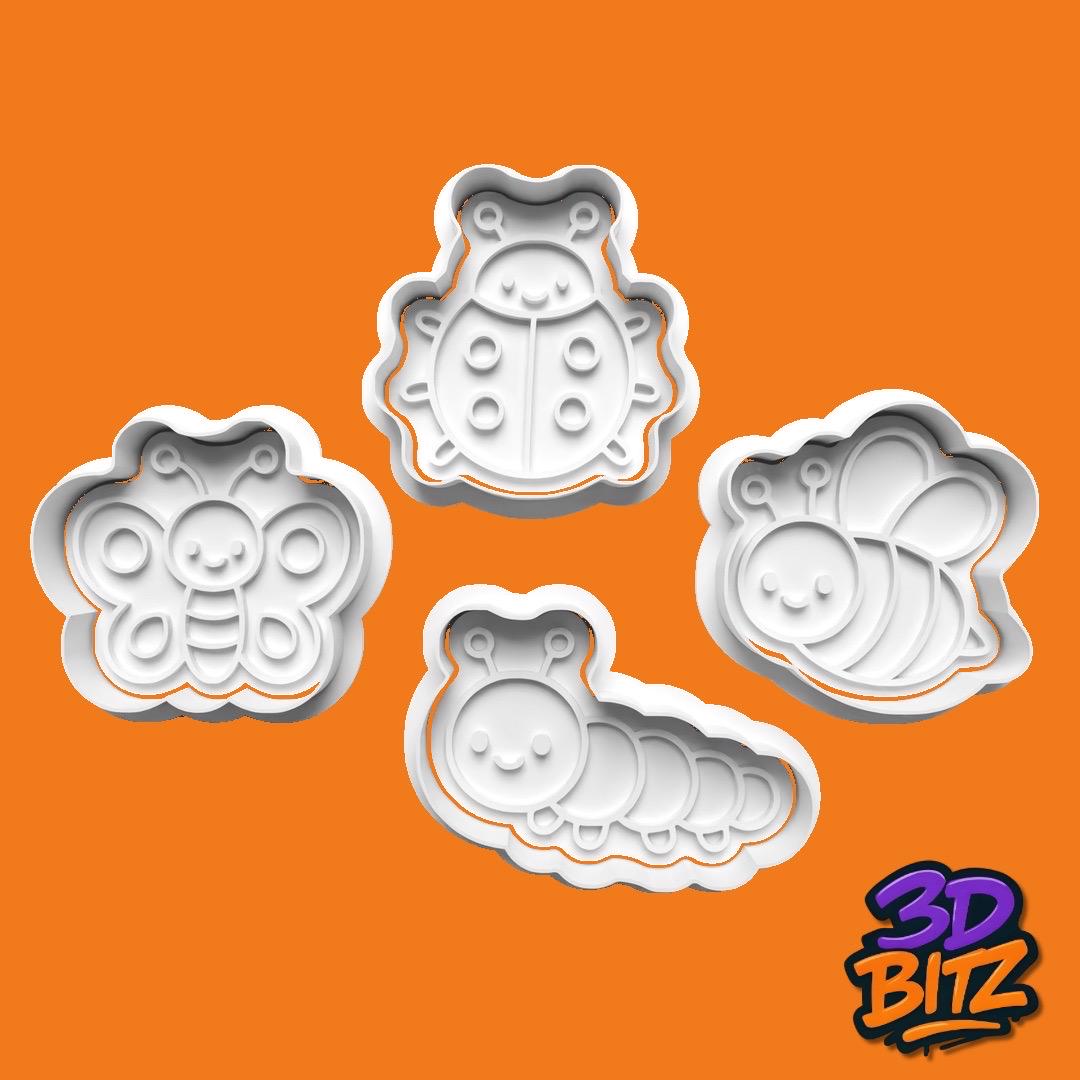 Cute Bugs Cookie Cookie Cutter & Embosser Set