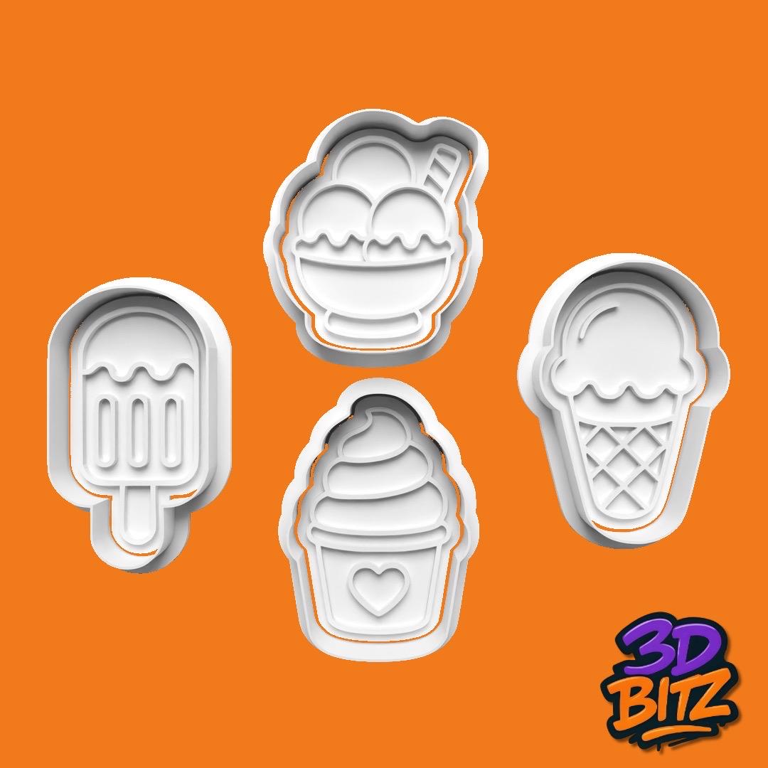 Ice Cream Cookie Cookie Cutter & Embosser Set