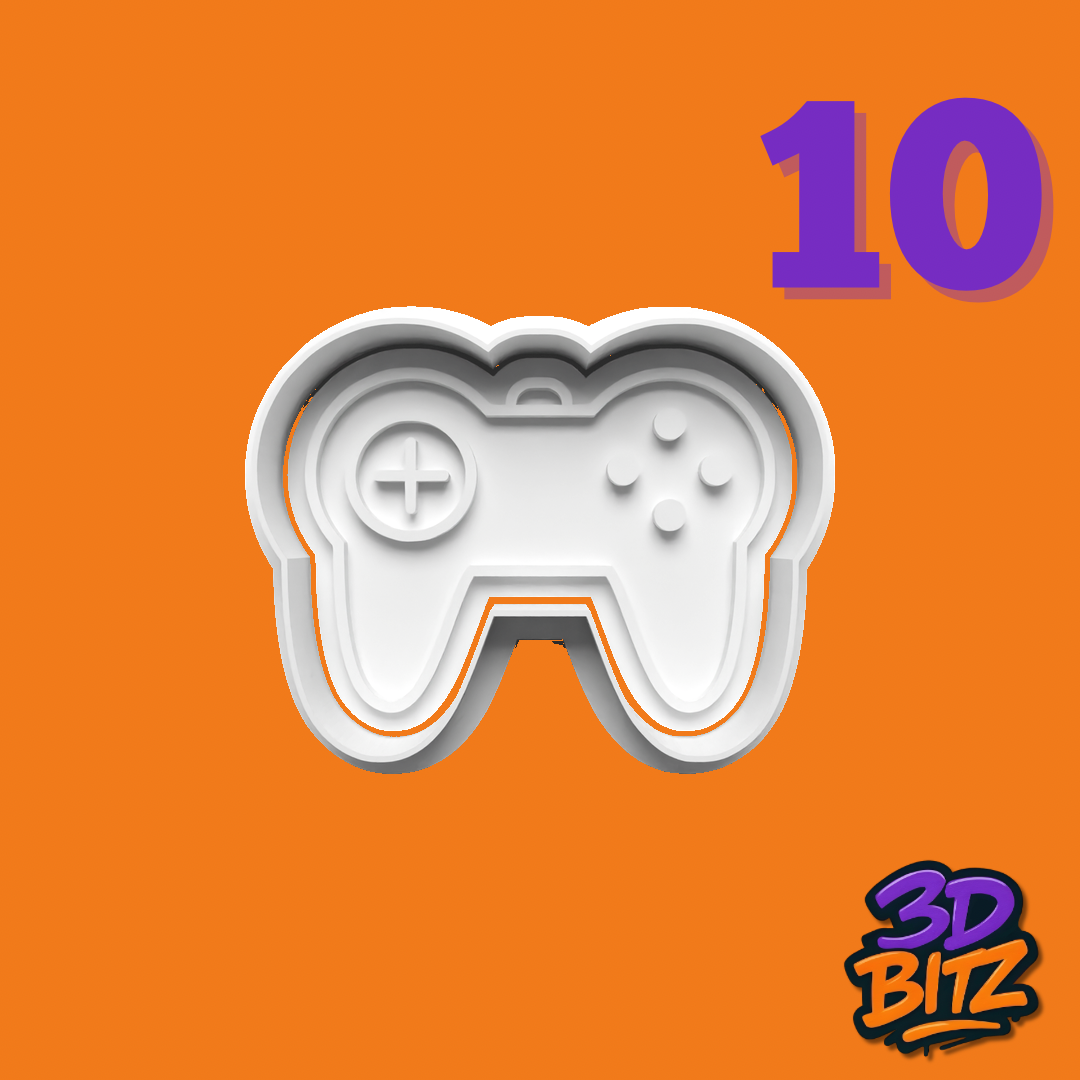 Gaming Controller Console Cookie Cutter & Embosser Set