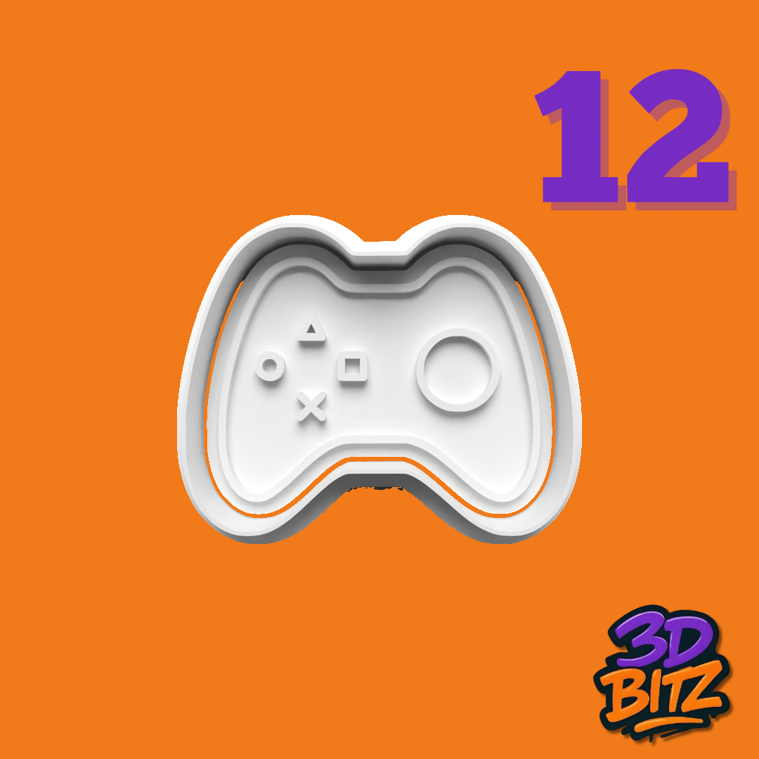 Gaming Controller Console Cookie Cutter & Embosser Set
